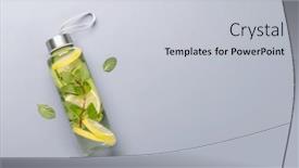  Presentation with sport drink - Presentation having healthy-lifestyle-sport-and-diet background and a lemonade colored foreground