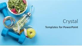  Presentation with food sport - Slide set enhanced with healthy-lifestyle-sport-and-diet background and a light blue colored foreground