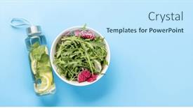  Presentation with food sport - PPT theme featuring healthy-lifestyle-sport-and-diet background and a sky blue colored foreground