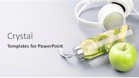  Presentation with sport drink - Presentation theme having healthy-lifestyle-sport-and-diet background and a white colored foreground