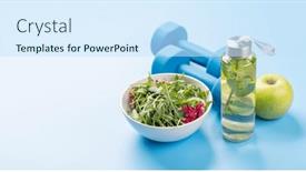  Presentation with food sport - Presentation design enhanced with healthy-lifestyle-sport-and-diet background and a sky blue colored foreground