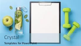  Presentation with sport drink - Presentation theme with healthy-lifestyle-sport-and-diet background and a light blue colored foreground