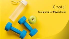  Presentation with food sport - Slide deck with healthy-lifestyle-sport-and-diet background and a light gray colored foreground