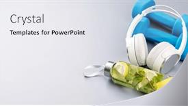  Presentation with sport drink - Slides featuring healthy-lifestyle-sport-and-diet background and a sky blue colored foreground