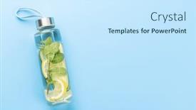  Presentation with sport drink - PPT theme having healthy-lifestyle-sport-and-diet background and a cool aqua colored foreground