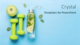  Presentation with food sport - Presentation theme enhanced with healthy-lifestyle-sport-and-diet background and a sky blue colored foreground