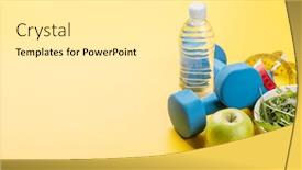  Presentation with food sport - PPT theme with healthy-lifestyle-sport-and-diet background and a blonde colored foreground