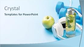  Presentation with food sport - Presentation theme consisting of healthy-lifestyle-sport-and-diet background and a sky blue colored foreground