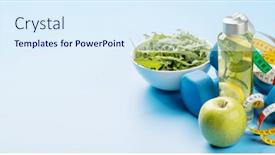  Presentation with food sport - Slides with healthy-lifestyle-sport-and-diet background and a sky blue colored foreground