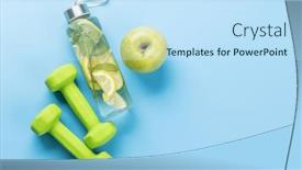  Presentation with food sport - Presentation featuring healthy-lifestyle-sport-and-diet background and a sky blue colored foreground