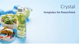  Presentation with food sport - Slide set consisting of healthy-lifestyle-sport-and-diet background and a sky blue colored foreground