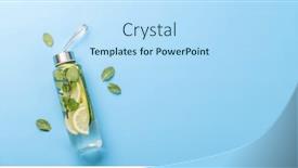  Presentation with sport drink - Presentation theme featuring healthy-lifestyle-sport-and-diet background and a sky blue colored foreground