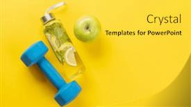  Presentation with food sport - Slides having healthy-lifestyle-sport-and-diet background and a yellow colored foreground