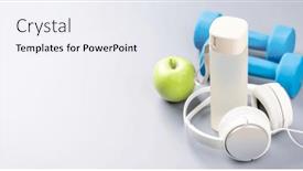  Presentation with bottle water - Presentation theme consisting of healthy-lifestyle-sport-and-diet background and a sky blue colored foreground