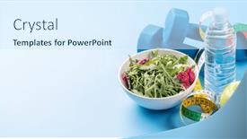  Presentation with food sport - Presentation theme enhanced with healthy-lifestyle-sport-and-diet background and a cool aqua colored foreground