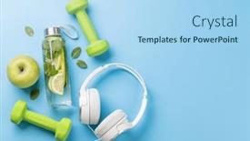  Presentation with food sport - Presentation design with healthy-lifestyle-sport-and-diet background and a light blue colored foreground