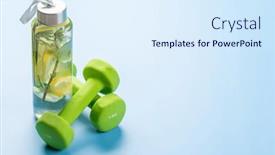  Presentation with sport drink - PPT layouts having healthy-lifestyle-sport-and-diet background and a sky blue colored foreground