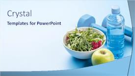  Presentation with food sport - PPT theme enhanced with healthy-lifestyle-sport-and-diet background and a sky blue colored foreground