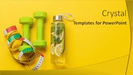  Presentation with sport drink - Presentation theme with healthy-lifestyle-sport-and-diet background and a yellow colored foreground