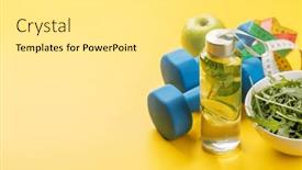  Presentation with food sport - Presentation design having healthy-lifestyle-sport-and-diet background and a white colored foreground