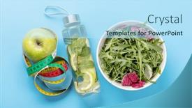  Presentation with food sport - Slide deck enhanced with healthy-lifestyle-sport-and-diet background and a sky blue colored foreground