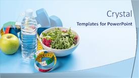  Presentation with food sport - Slides with healthy-lifestyle-sport-and-diet background and a sky blue colored foreground