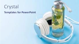  Presentation with lemonade - Slide deck with healthy-lifestyle-sport-and-diet background and a sky blue colored foreground