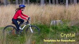  Presentation with healthy lifestyle - Slide set having healthy-lifestyle-teenage-girl-biking background and a tawny brown colored foreground