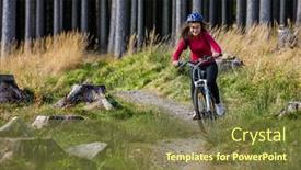  Presentation with healthy lifestyle - Presentation design featuring healthy-lifestyle-teenage-girl-cycling background and a tawny brown colored foreground