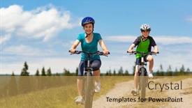  Presentation with cycling - Presentation theme enhanced with healthy-lifestyle-teenage-girl background and a yellow colored foreground