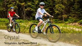  Presentation with teenage girl - Colorful presentation theme enhanced with healthy-lifestyle-teenage-girl backdrop and a yellow colored foreground