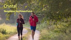  Presentation with healthy lifestyle - Beautiful slides featuring healthy lifestyle while jogging along backdrop and a tawny brown colored foreground