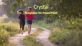  Presentation with healthy lifestyle cute - Colorful PPT layouts enhanced with healthy lifestyle while jogging along backdrop and a tawny brown colored foreground