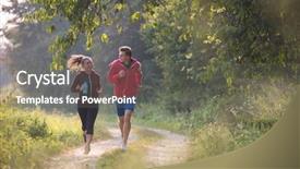  Presentation with healthy lifestyle - Amazing PPT layouts having healthy lifestyle while jogging along backdrop and a gray colored foreground