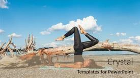  Presentation with healthy lifestyle - Slide deck with healthy-lifestyle-young-woman-practice background and a coral colored foreground