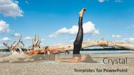  Presentation with healthy lifestyle - Audience pleasing slide deck consisting of healthy-lifestyle-young-woman-practice backdrop and a coral colored foreground