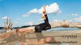  Presentation with healthy lifestyle - Cool new PPT layouts with healthy-lifestyle-young-woman-practice backdrop and a coral colored foreground