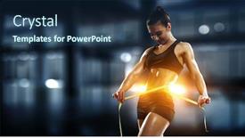  Presentation with healthy lifestyles - PPT theme featuring healthy-lifestyles-concept-mixed-media background and a navy blue colored foreground