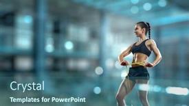  Presentation with healthy lifestyles - Presentation theme enhanced with healthy-lifestyles-concept-mixed-media background and a ocean colored foreground