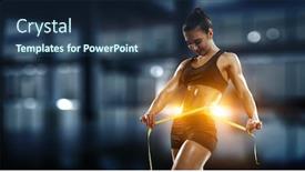  Presentation with healthy lifestyles - Beautiful presentation theme featuring healthy-lifestyles-concept-mixed-media backdrop and a ocean colored foreground