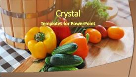  Presentation with healthy living - Amazing theme having healthy living - fresh vegetables on the table backdrop and a red colored foreground