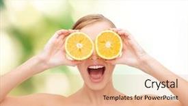  Presentation with nutrition - Amazing presentation design having healthy living - health nutrition and beauty concept backdrop and a lemonade colored foreground