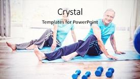  Presentation with active seniors senior couple - Colorful slide set enhanced with healthy living - portrait of smiling senior couple backdrop and a cream colored foreground