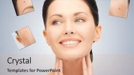  Presentation with healthy living - Colorful slide deck enhanced with healthy living cute - bright closeup portrait picture backdrop and a coral colored foreground