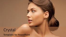  Presentation with bright - Slide deck having healthy living cute - bright closeup portrait picture background and a coral colored foreground