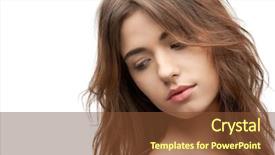  Presentation with teal design no picture - Presentation design enhanced with healthy living cute - bright closeup portrait picture background and a tawny brown colored foreground