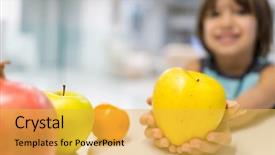  Presentation with home - Colorful PPT layouts enhanced with healthy living cute - happy kid at home backdrop and a  colored foreground