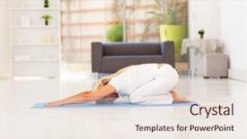  Presentation with yoga - Audience pleasing slide deck consisting of horticulture - orange blossoming gerbera plants backdrop and a tawny brown colored foreground