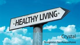  Presentation with healthy living - Amazing presentation design having healthy living sign with sky backdrop and a light blue colored foreground
