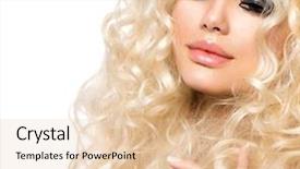  Presentation with nail salon - Amazing theme having healthy long curly hair backdrop and a lemonade colored foreground